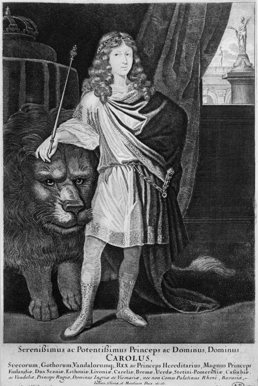 Król Karol XII (1682-1718) Szwecji, koniec XVII wieku autorstwa French School