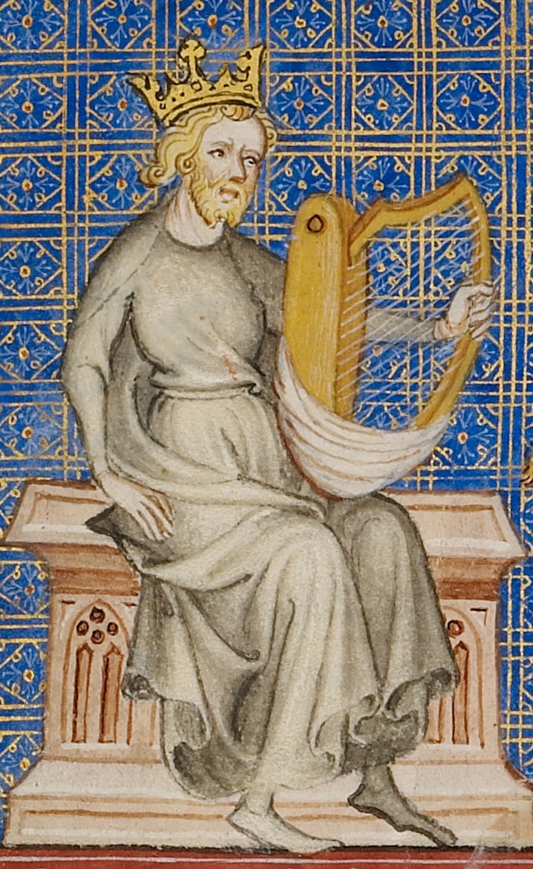 Król Dawid z Historii biblijnej, ok. 1360-70 autorstwa French School