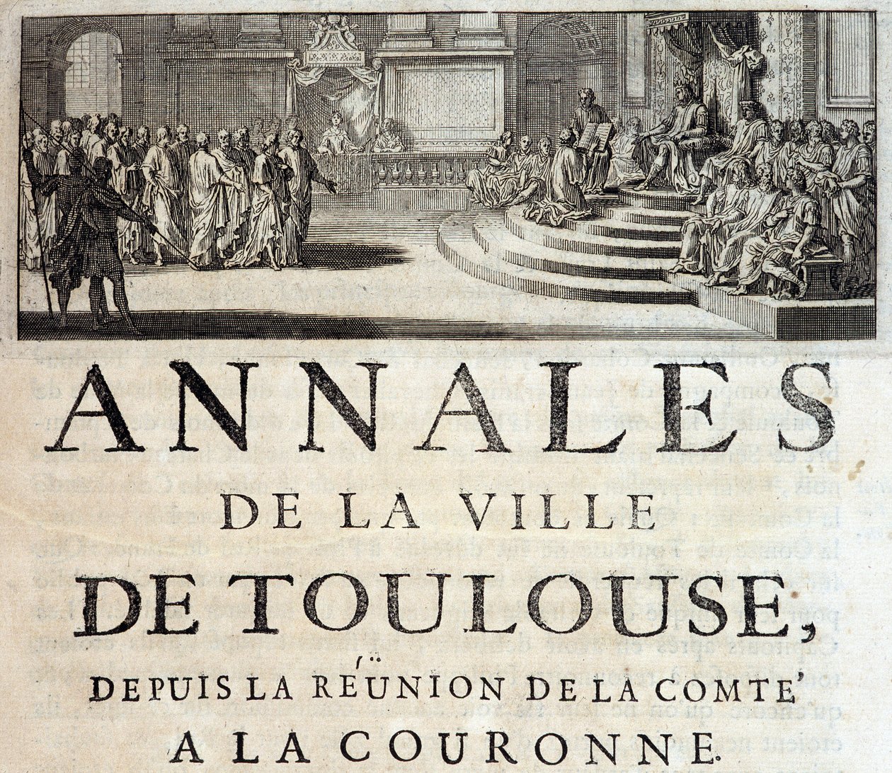 Król Filip Hardi w Tuluzie w 1272 roku w „Annales de la ville de Toulouse” Germaina de Lafaille, Tuluza autorstwa French School
