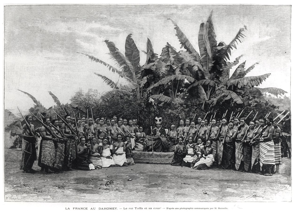 Król Toffa (1874-1908) i jego dwór, Dahomej, 1892 autorstwa French School