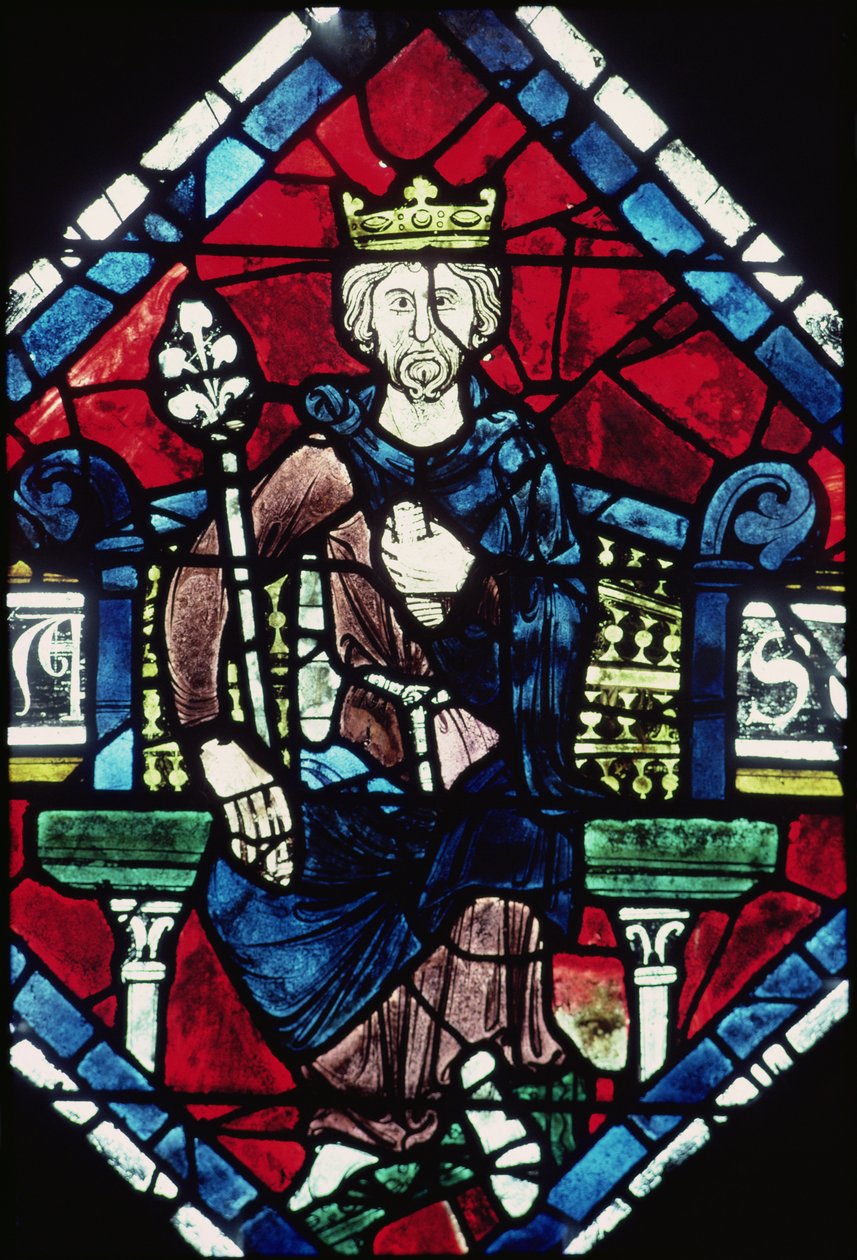 Król Judy, fragment z północnej rozety, ok. 1223 autorstwa French School