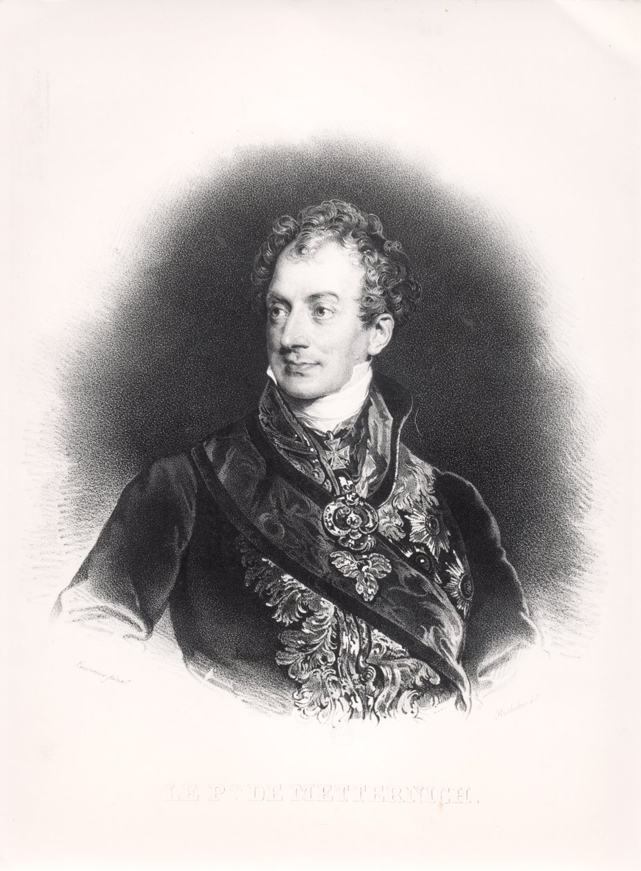 Klemens Wenzel Nepomuk Lothar (1773-1859) Książę Metternich-Winneburg, c.1815 autorstwa French School