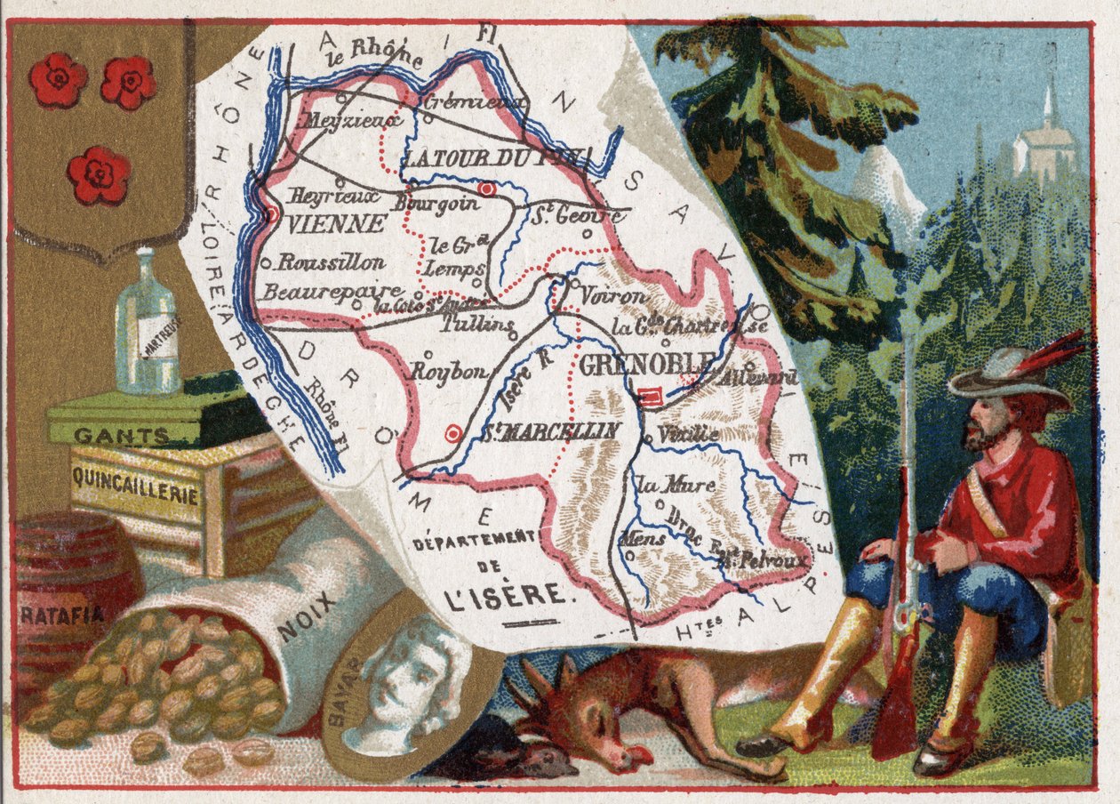 Isere (38), Rodan-Alpy (Rodan-Alpy), Francja. Rękawica, sprzęt, ratafia, orzechy. Portret Pierre