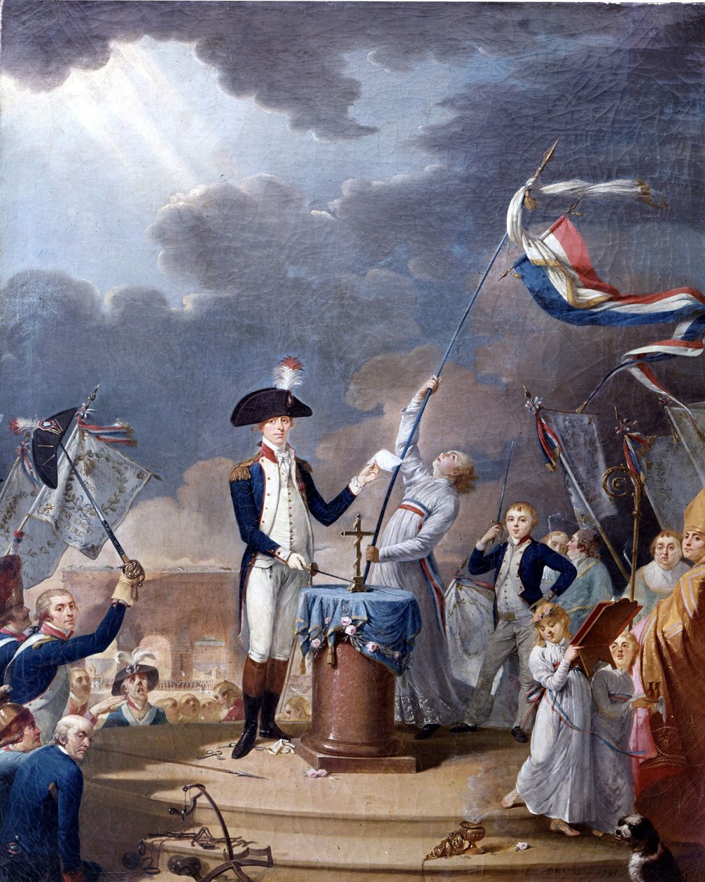 La Fayette (Lafayette) złożyła przysięgę w dniu federacji 19 lipca autorstwa French School