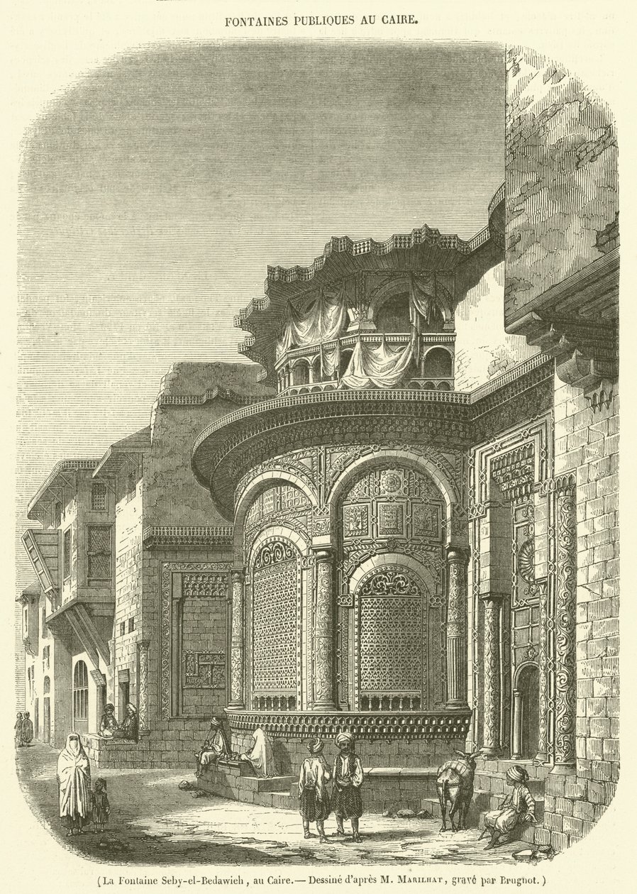 Fontanna Seby-el-Bedawieh, Kair (rycina) autorstwa French School