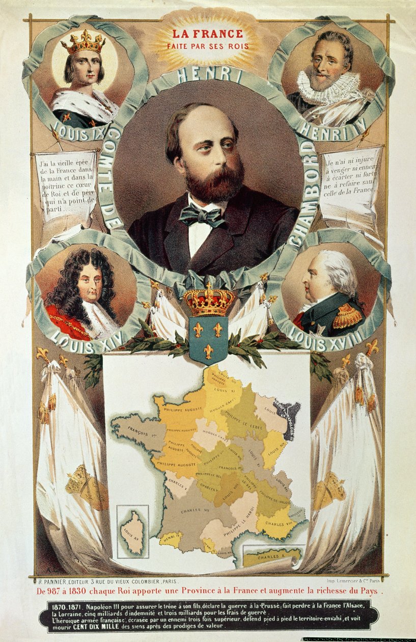 Francja Wykonane przez jej królów, Henri Charles Ferdinand Marie Dieudonne (1820-83) Hrabia Chambord, po 1870 autorstwa French School