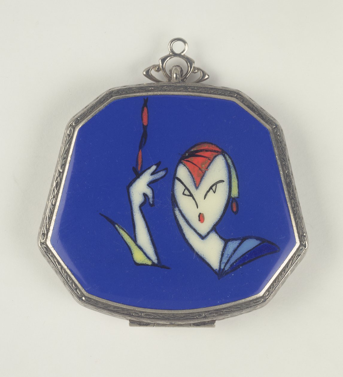 La Mode Femme Fatale Puder Compact, French, 1920-30 (emalia) autorstwa French School