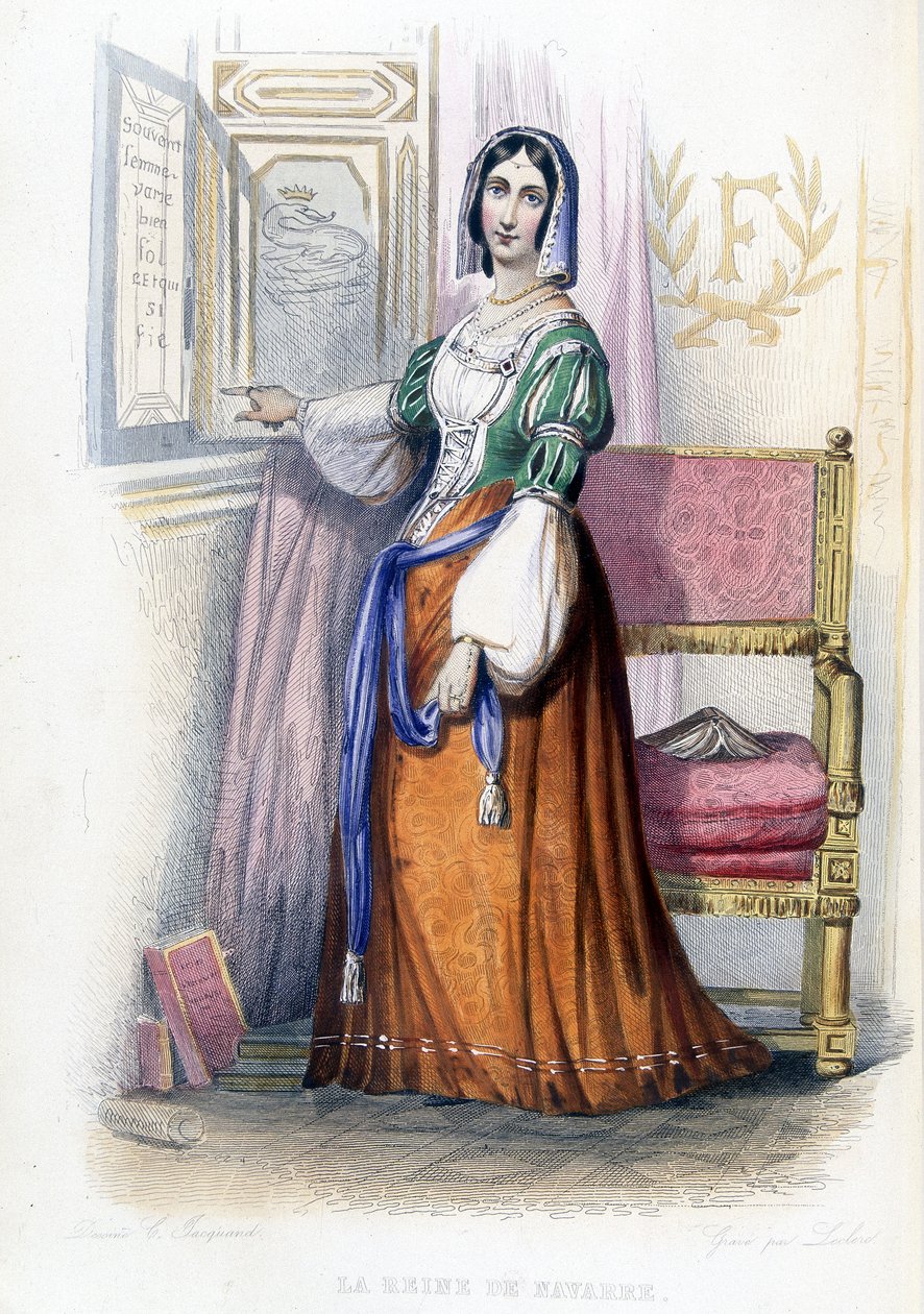 Królowa Nawarry (Margarita?) - w „”Le Plutarque francais””, wyd. Mennechet autorstwa French School