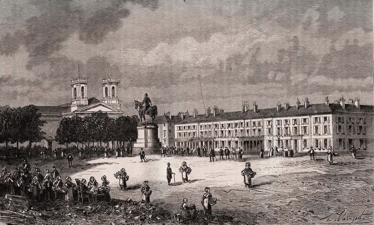 La Roche-sur-Yon (La Roche sur Yon) - Pays de la Loire - miejsce Napoleona - grawer w „Francja ilustracyjna: geografia, historia, administracja statystyczna” autorstwa V.-A. Słodowy Brąz. 1884 autorstwa French School