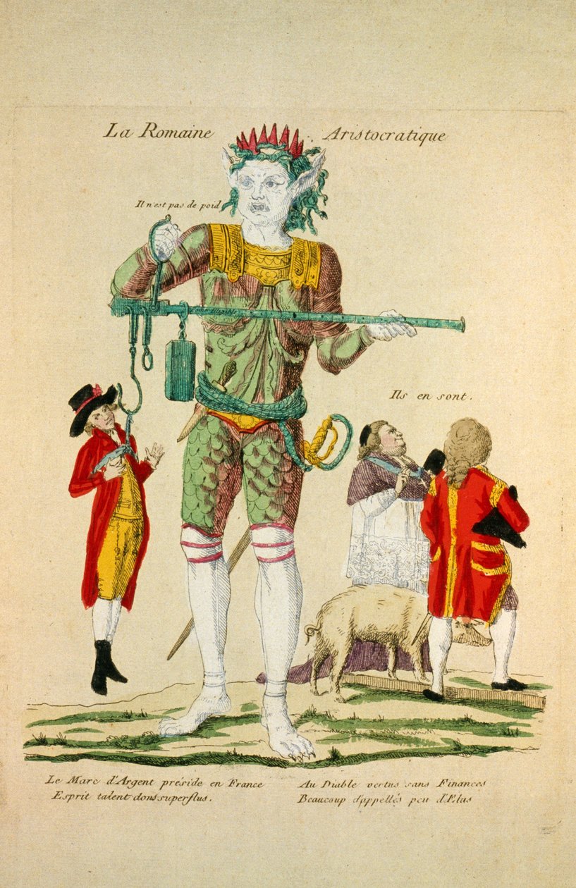 Arystokratyczny Rzymianin, wyd. 1789 (grawerowanie ręcznie kolorowane) autorstwa French School