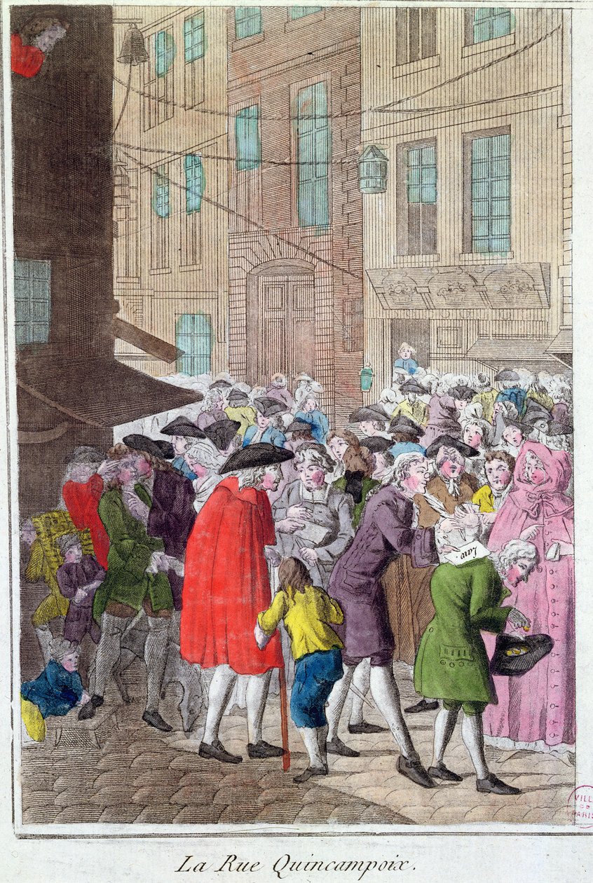 La Rue Quincampoix, Sprawa prawa, c.1797 autorstwa French School