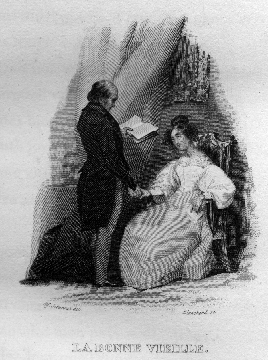 Stara dobra pieśń Berangera w „Oeuvres kończy” (1834) Pierre Jean de Beranger (1780-1857), francuskiego poety i autora piosenek. autorstwa French School