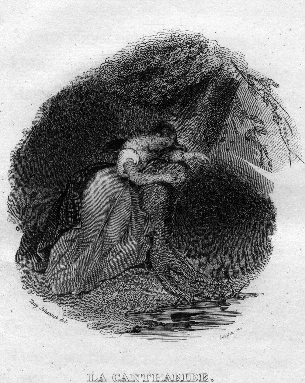 La cantharid Chanson de Beranger in „”Oeuvres completes”” (1834) Pierre’a Jeana de Berangera (1780-1857), francuskiego poety i autora piosenek. autorstwa French School