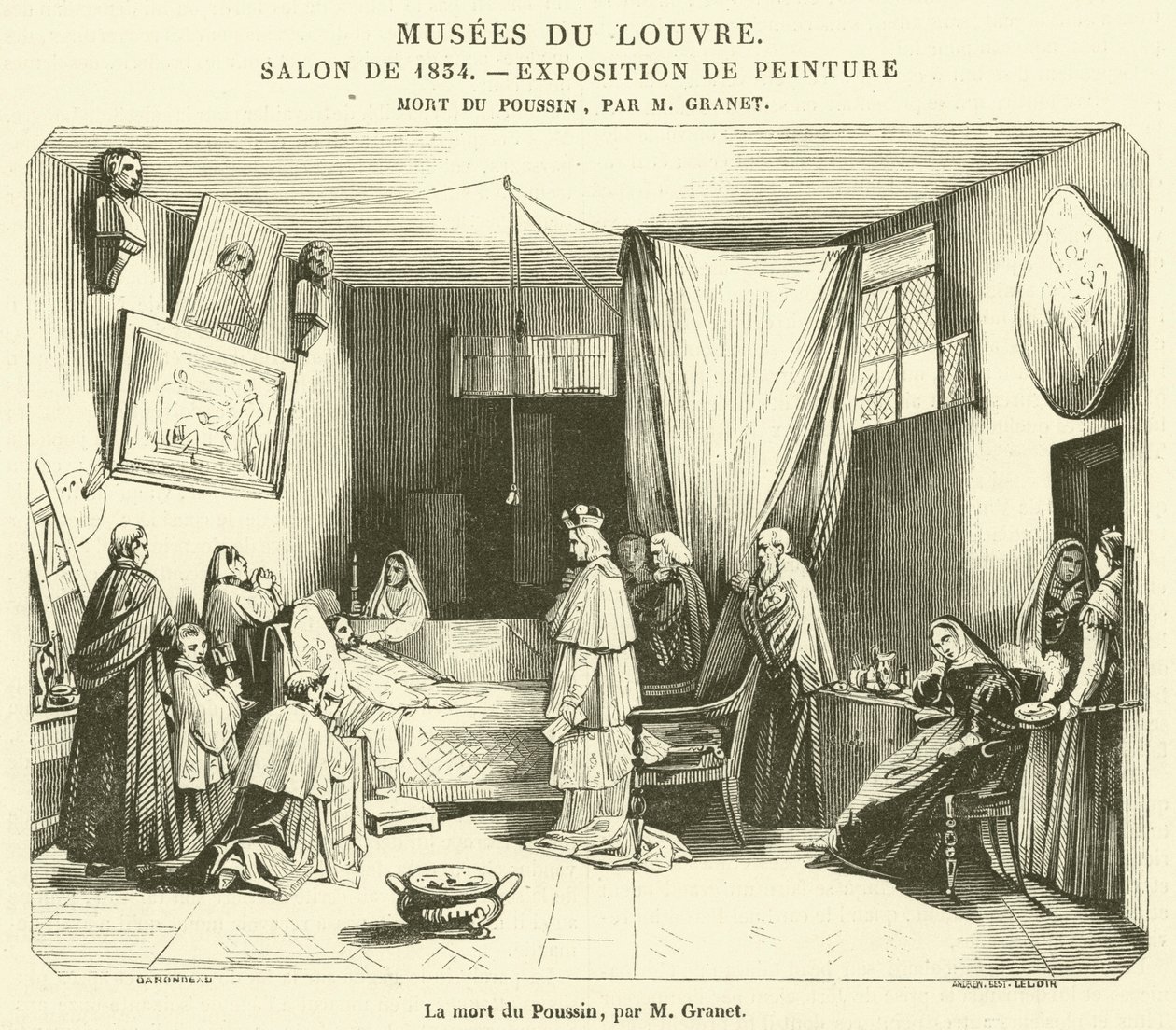 Śmierć Poussina (rycina) autorstwa French School