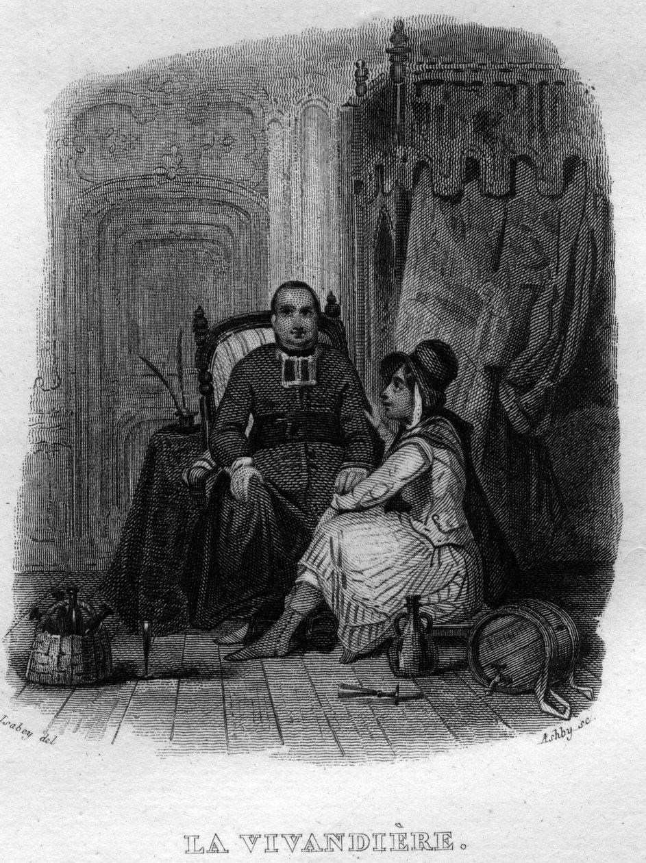 La vivandiere Chanson de Beranger in „”Oeuvres completes”” (1834) Pierre’a Jeana de Berangera (1780-1857), francuskiego poety i autora piosenek. autorstwa French School