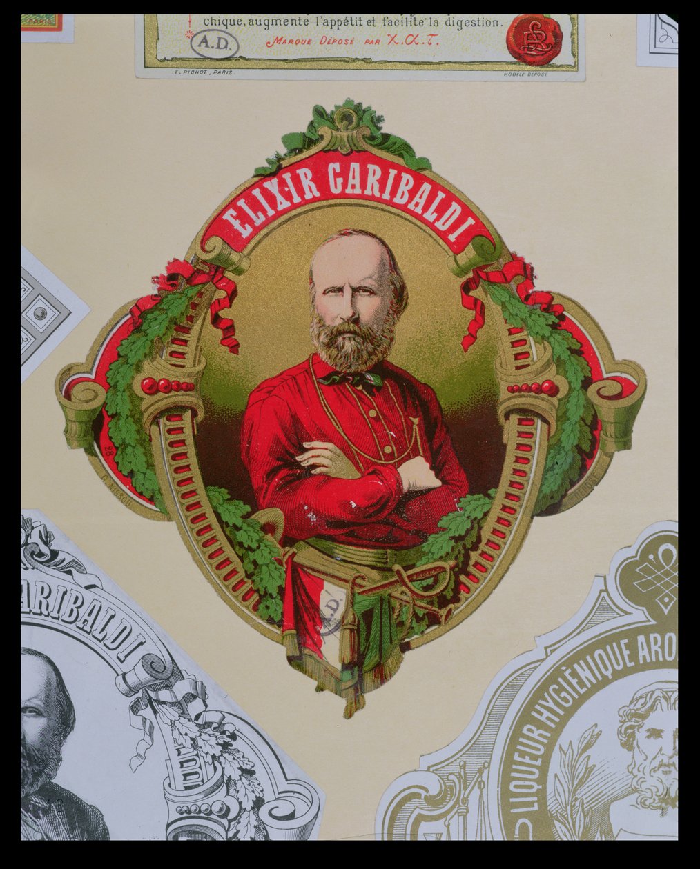 Etykieta Eliksiru Garibaldi autorstwa French School