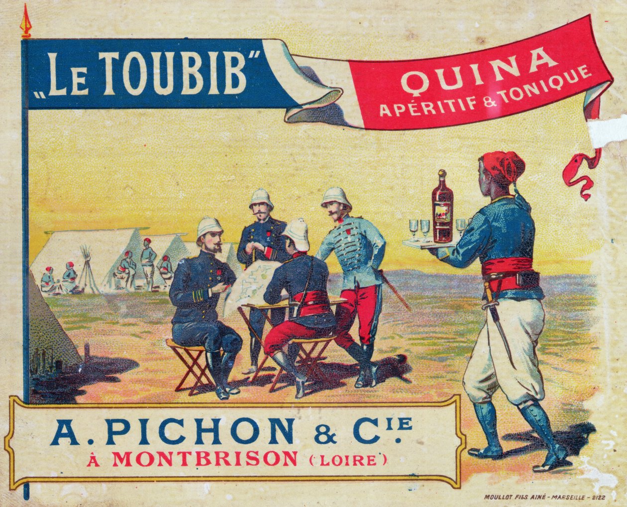 Etykieta na aperitif i wino le Toubib z tonikiem, koniec XIX wieku autorstwa French School