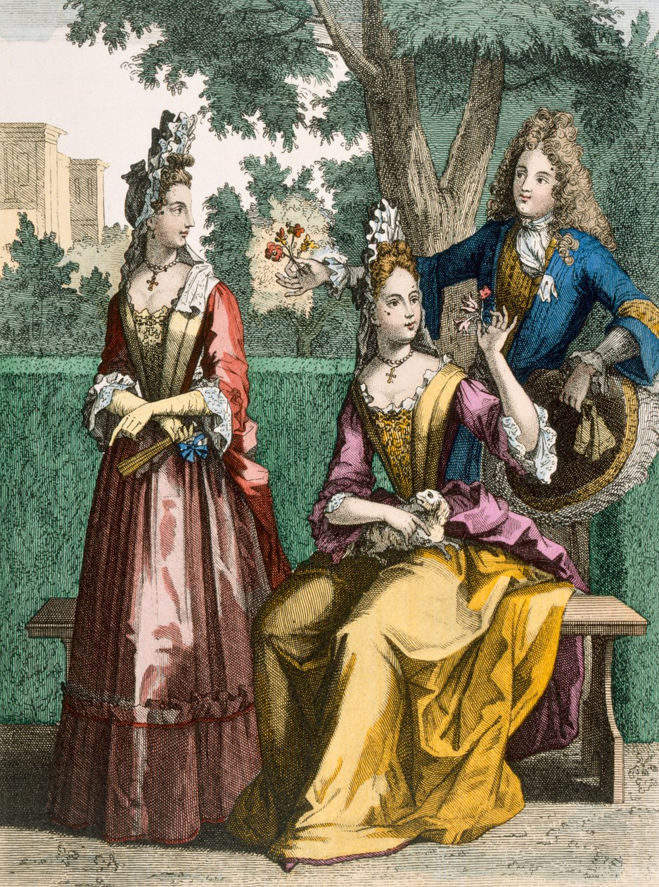 Damskie formalne sukienki dzienne, 1690 autorstwa French School