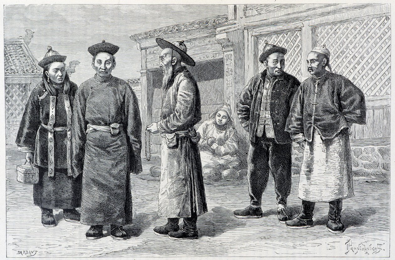 Lamowie i Mongołowie z Ala-Chan - w „”Le Tour du Monde”, II sem. 1887 autorstwa French School