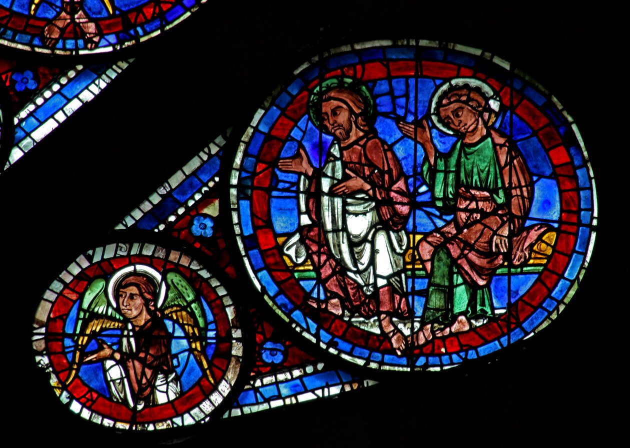 Sąd Ostateczny: Dwóch Apostołów i anioł (w143) autorstwa French School