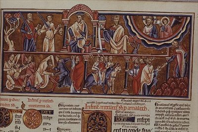 Lat 8846 f.2 Scena masakry, z Hebraica Romana Gallica autorstwa French School