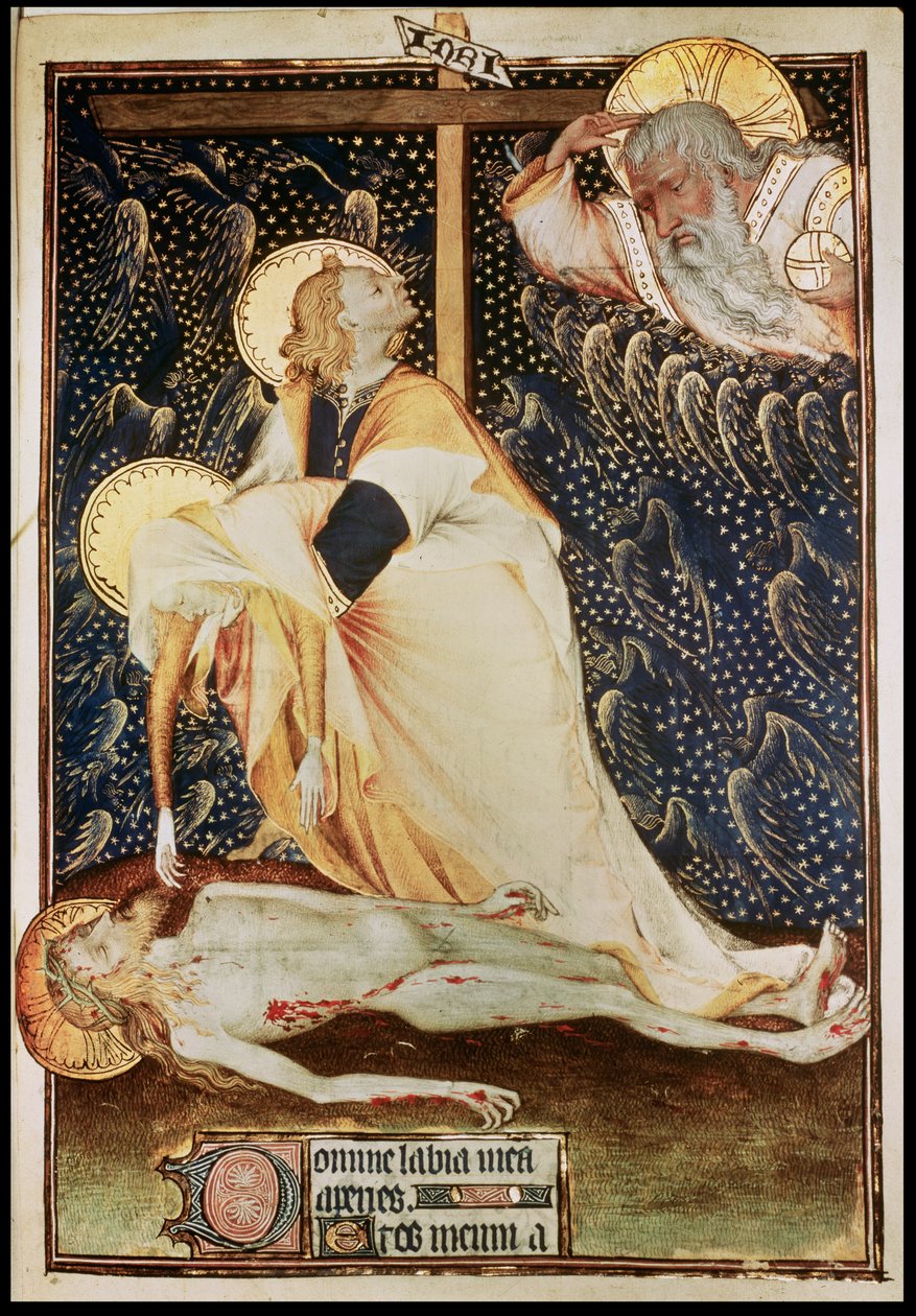 Lat 9471 f. 135 Złożenie Chrystusa dla Yolandy, wdowy po Ludwiku II Anjou, znanej za życia jako Królowa Sycylii, z Grandes Heures de Rohan, 1418 autorstwa French School