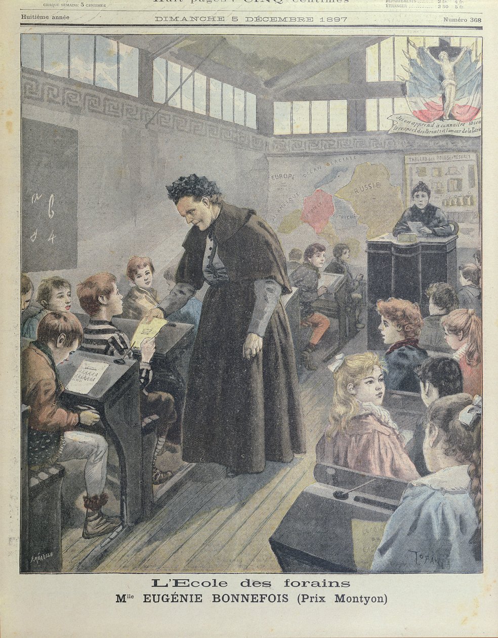 Szkoła Showmana, panna Eugenie Bonnefois, z Le Petit Journal, 5 grudnia 1897 r. autorstwa French School