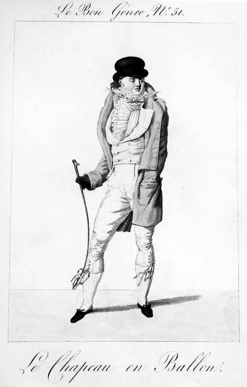 Le Bon Gatunek - Le Chapeau en Ballen, wyd. Pierre La Mesangere, 1812-1813 autorstwa French School