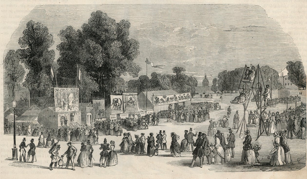 Le Carre Marigny w czerwcu 1848 w Paryżu - Grawerowanie w „Tableau-de-Paris” autorstwa Edmonda Texiera 1852 autorstwa French School