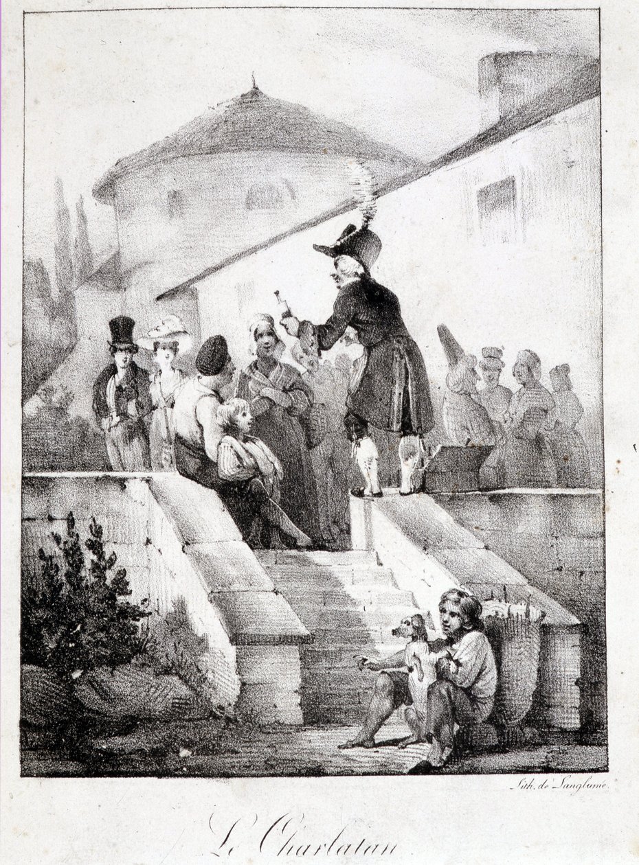 Le Charlatan (sprzedawca cudownych produktów) autorstwa French School