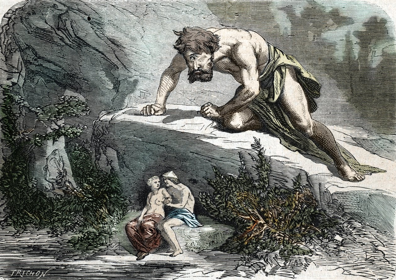 „Le Cyclops Polypheme zaskakujący Galatee et Acis” (rycina) 1864 autorstwa French School