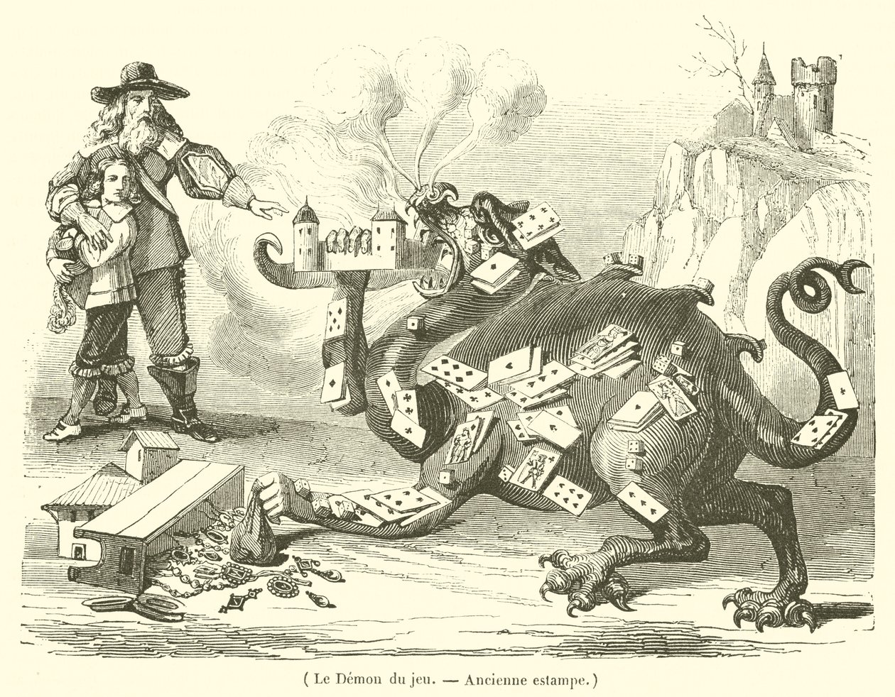 Le Demon du jeu (rycina) autorstwa French School