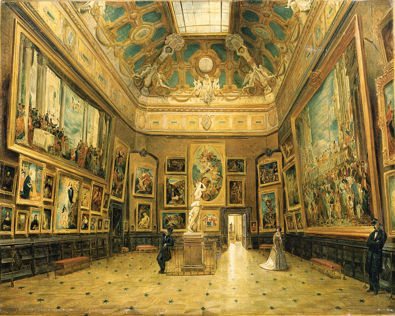 Salon Carre du Louvre, ok.1870 autorstwa French School