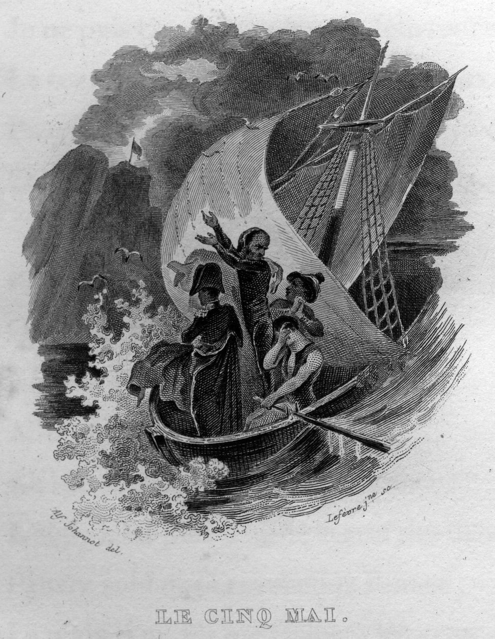 Piąty maja Chanson de Beranger w „”Oeuvres completes”” (1834) Pierre’a Jeana de Berangera (1780-1857), francuskiego poety i autora piosenek. autorstwa French School