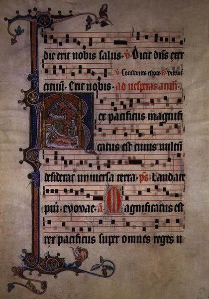 Kartka z „Księgi godzin”, c.1490 (iluminacja) autorstwa French School