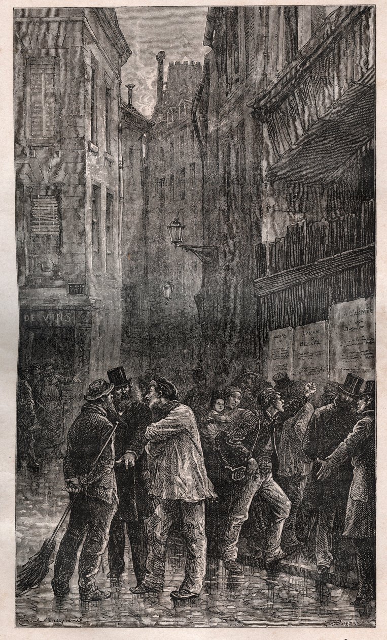 Les Posters - mieszkańcy Paryża budzą się, by na wszystkich ścianach znaleźć publiczne ogłoszenia informujące o zamachu stanu z 2 grudnia 1851 r. - w „Histoire d