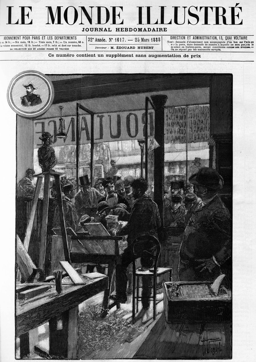 Demonstracje Boulangist w Paryżu, w „Le Monde illustrious” w 1888 r. autorstwa French School