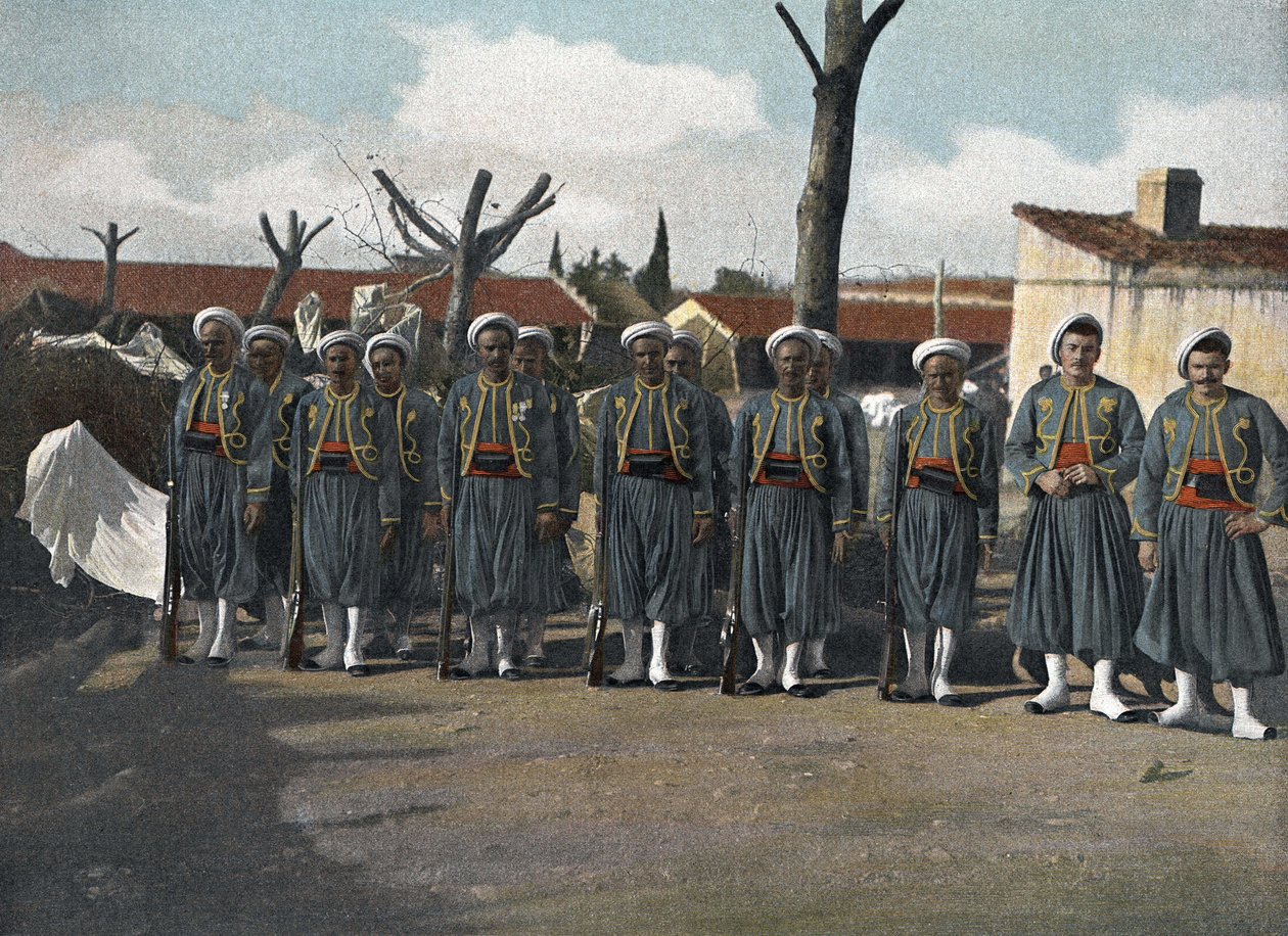 Algierscy strzelcy w „Albumie wojskowym: armia Afryki”. Piechota - Kawaleria”” autorstwa French School