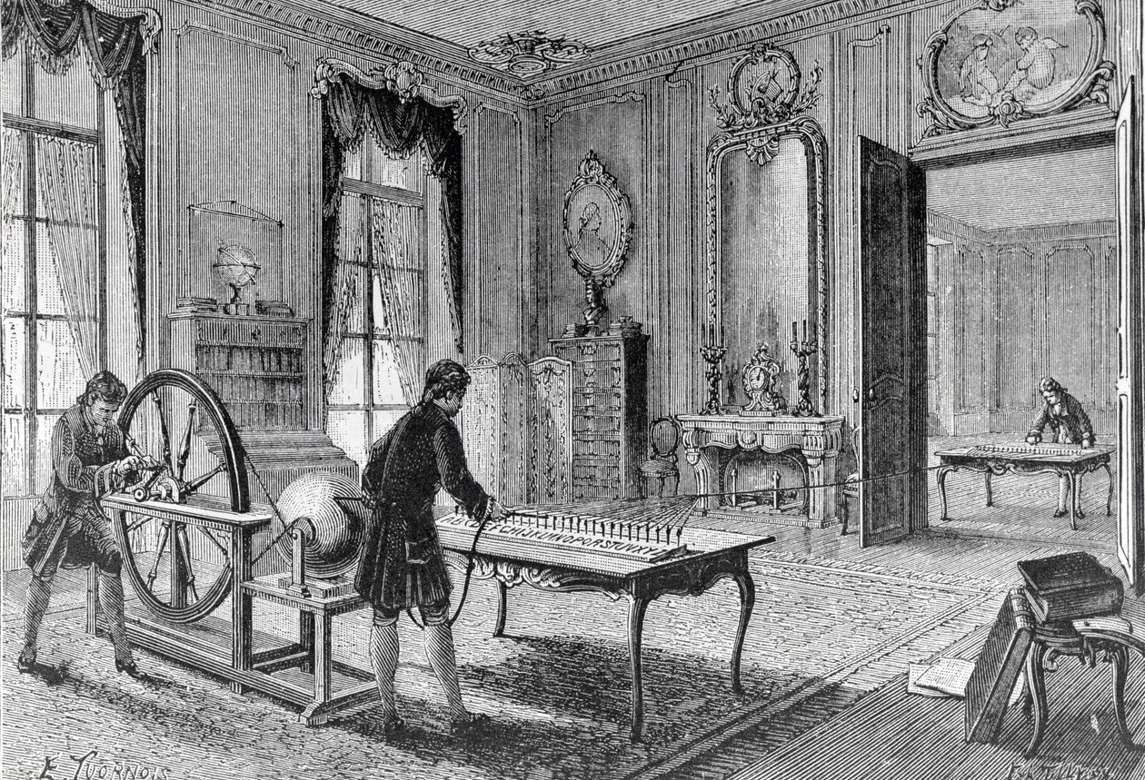 Lesages Telegraph autorstwa French School