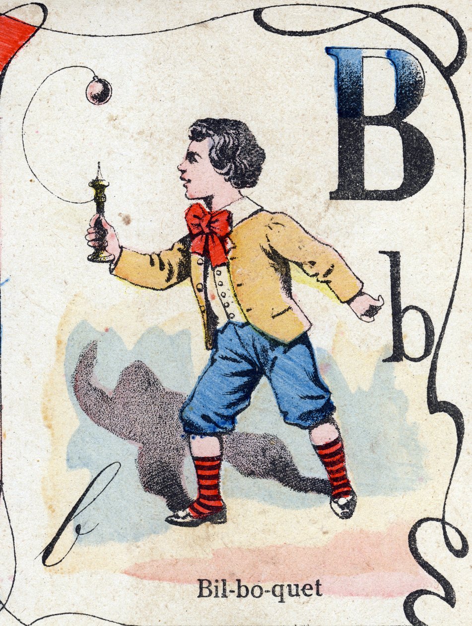 Bilbokiet litery B. Grawerowanie w "ABC des joux pour petits boys". Obraz Pont-a-Mousson, Louis Vagne, drukarz-wydawca, koniec XIX wieku. Wymiary: 32,5x25 cm autorstwa French School