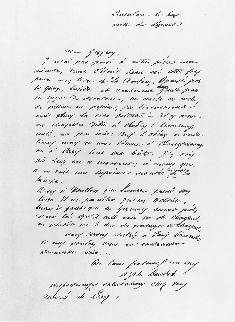 List wysłany przez Alphonse Daudet autorstwa French School