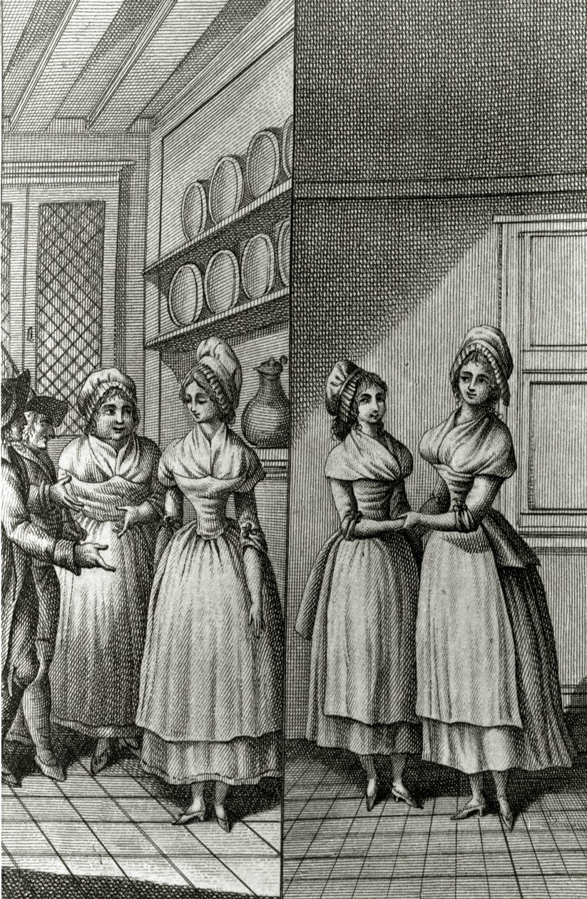 Wyzwolenie - w „Historii dzień po dniu kobiety Republiki Francuskiej”, Restif de La Bretonne (1734-1806), Genewa 1791-1794. autorstwa French School