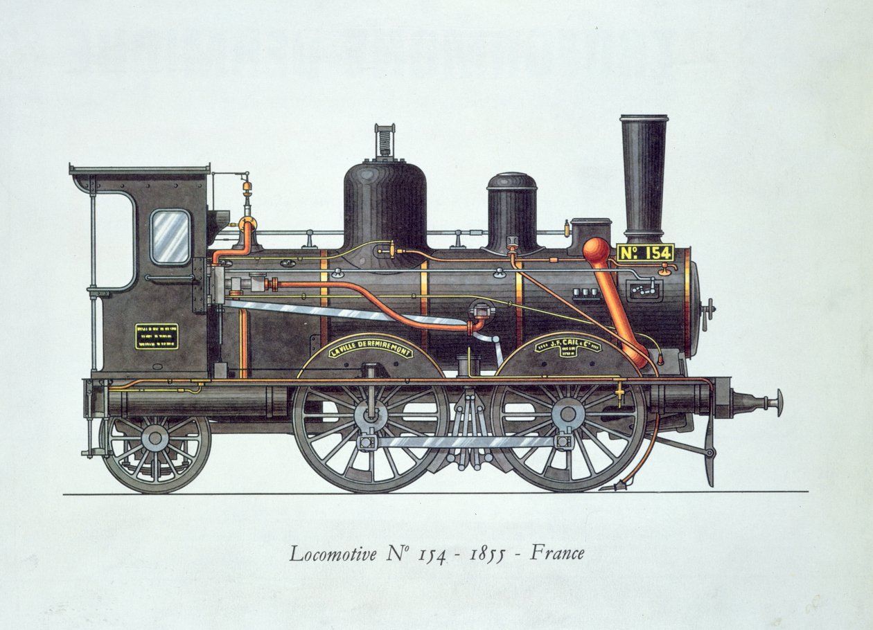 Lokomotywa nr 154, 1855 autorstwa French School