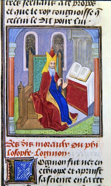 Lomnon, z Histoire des Philosophes, koniec XV wieku (vellum) autorstwa French School