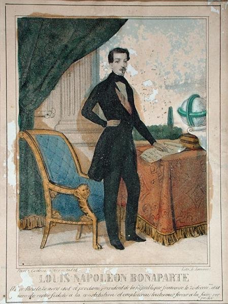 Ludwik Napoleon Bonaparte (1808-73) grawerowany przez Jannina, c.1849 (lito) autorstwa French School