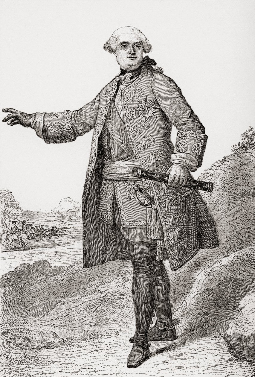 Louis Charles César Le Tellier znany jako książę Estrées, 1695 1771. Francuski dowódca wojskowy i marszałek Francji. Z Les Heures Libres opublikowanego w 1908 roku. autorstwa French School