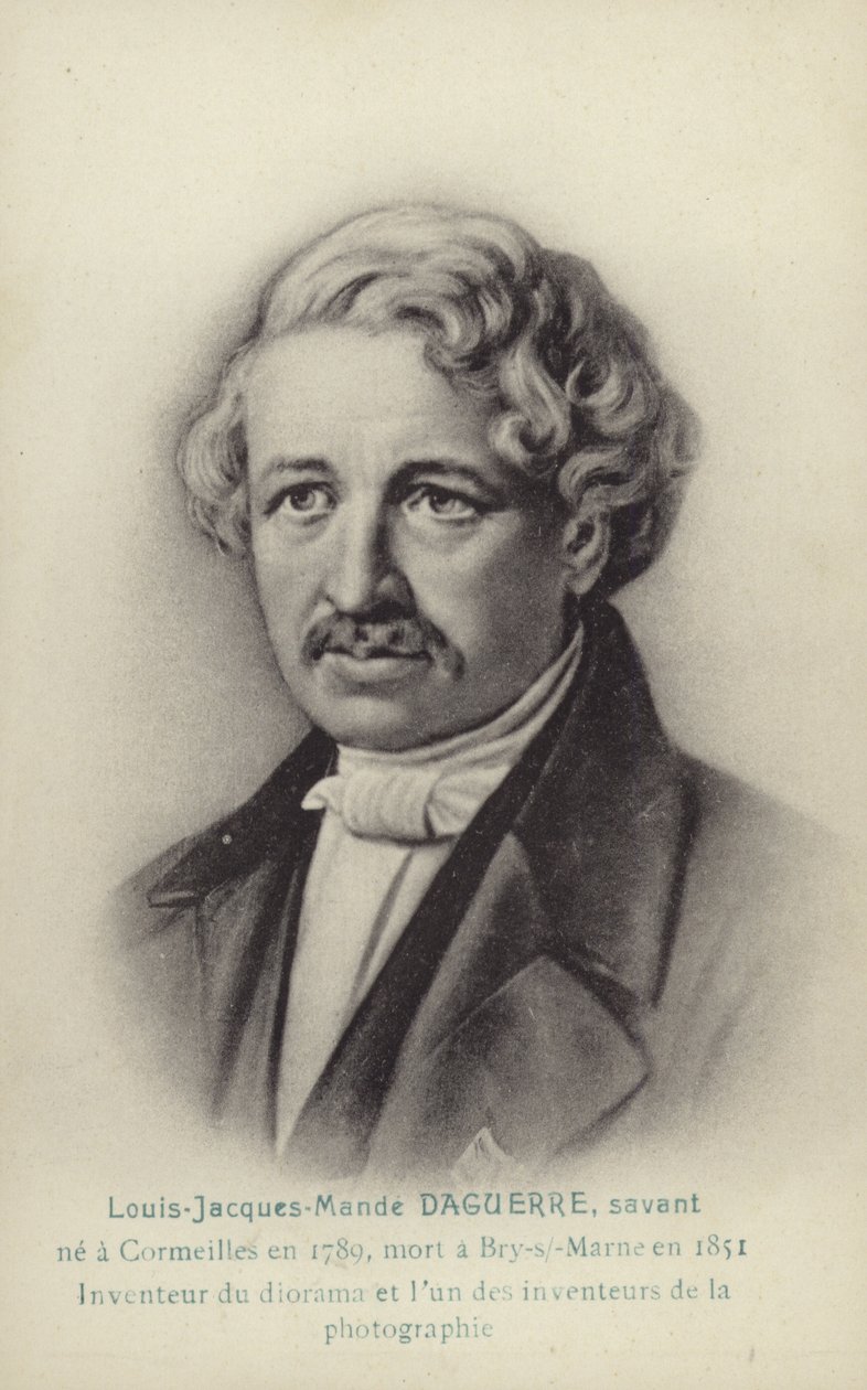 Louis Daguerre (1787-1851), francuski pionier fotografii (litografia) autorstwa French School