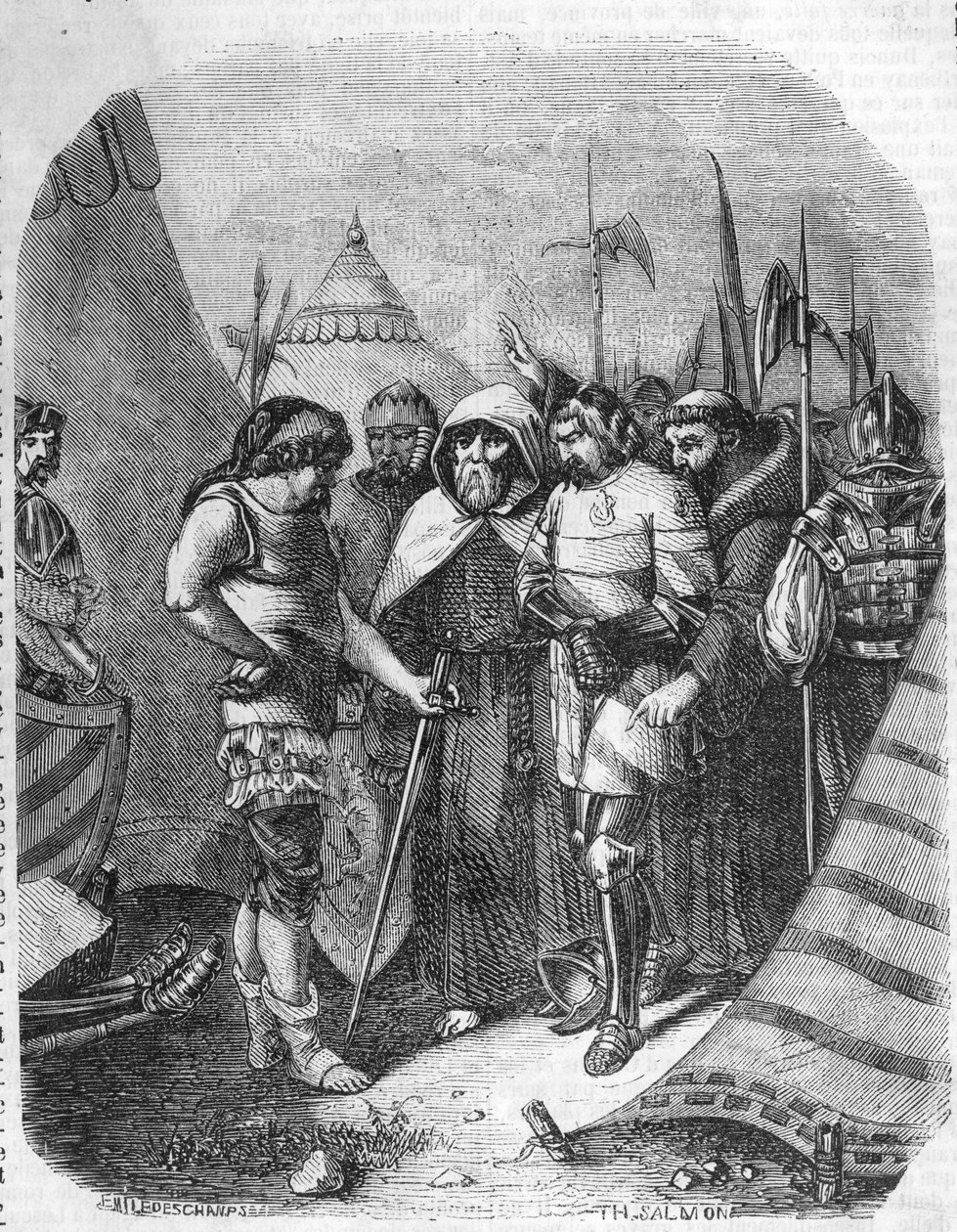 Ludwik II de la Tremoille (La Trimouille) (1460-1525). Generał angielski. Szalona wojna (1485-1488). La Tremoille postanawia zabić wspólników księcia Orleanu. autorstwa French School