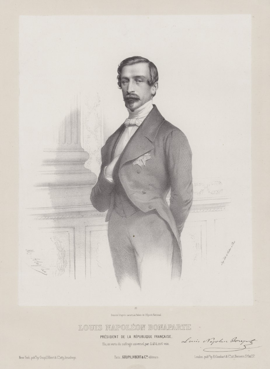 Ludwik Napoleon Bonaparte, prezydent Republiki Francuskiej, ok. 1848 r. (litografia) autorstwa French School
