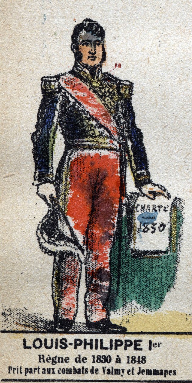 Ludwik Filip 1er (1773-1850), król Francuzów. W „”Galeriede Kings and Queens of France oraz znamienite postacie od 1643 do 1895”” Obraz epinal. autorstwa French School